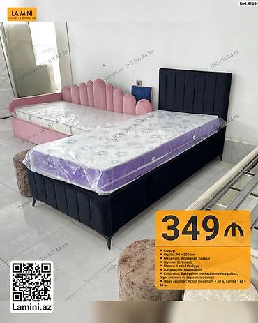 Ev və bağ: Çarpayı dəsti – Kod: 4165 - Ölçü: 90 × 200 sm - Mexanizm: Açılmayan — 1
