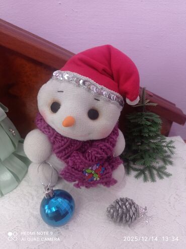 Другие детские вещи: Продаю интерьерных кукол ручной работы мышку и снеговика. Ёлочная — 6