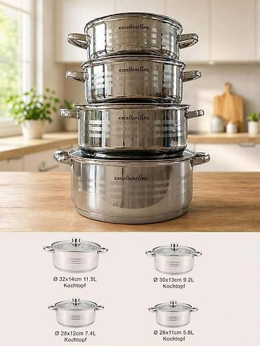džezva: 💥NOVO U PONUDI💥 Set Inox Šerpi Excellent line EL-PS8 - 7890 din👾🌀🌀 — 1