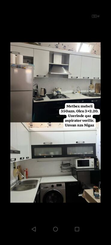 Ev üçün digər mallar: Metbex mebeli 350azn. Olcu 3×2.20. Uzerinde qaz aspirator verilir