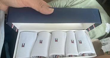 tommy sinny: Мужские тонкие спортивные носки бренда Tommy Hilfiger, в упаковке — 6
