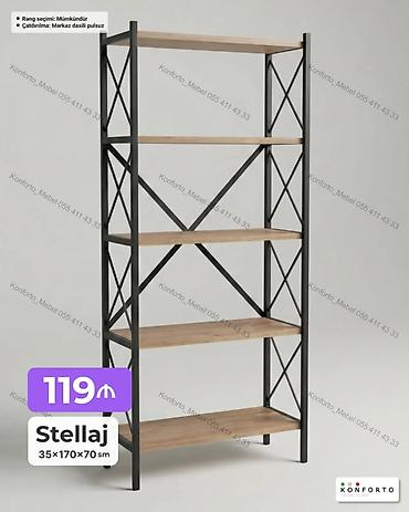 ucuz kitab rəfləri: Stellaj rəf sistemi – 35×170×70 sm - Minimalist və möhkəm — 1