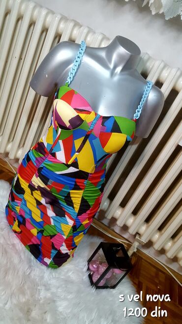 haljina mini maus: S (EU 36), bоја - Šareno, Drugi stil, Na bretele