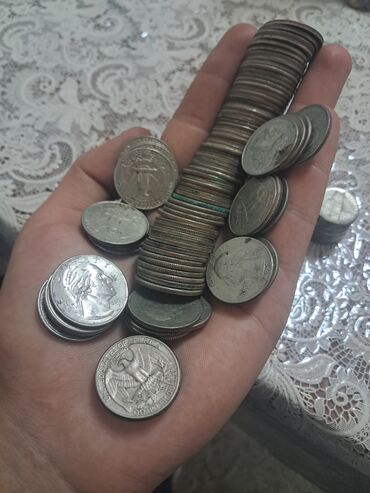 Sikkələr: ABŞ sikkələri – qarışıq lot - Növ və nominalar: quarter dollar (25¢) — 1