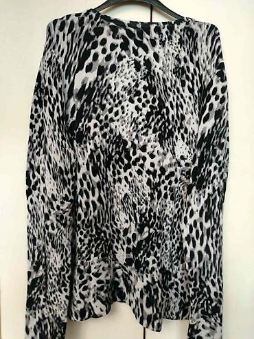 pidzama sa srcima: Ženska bluza sa dugim rukavima, crno‑sivi animal print — 2