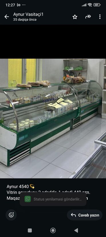 Divanlar: Aynur 4540 💫 Vitrin soyuducu 2 ədəddir. 1 ədədi 440 azn. Maqazin