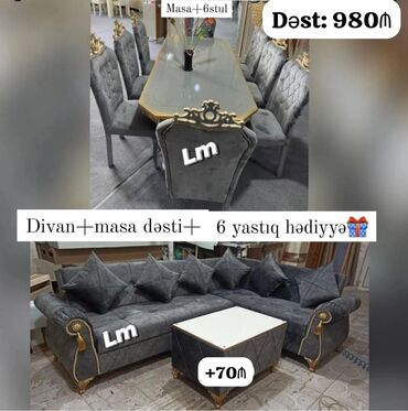 Divanlar: *👑Divan+ Masa dəsti👑* Sifarişlə hazırlanır. Dəst şəkildə : *930₼*