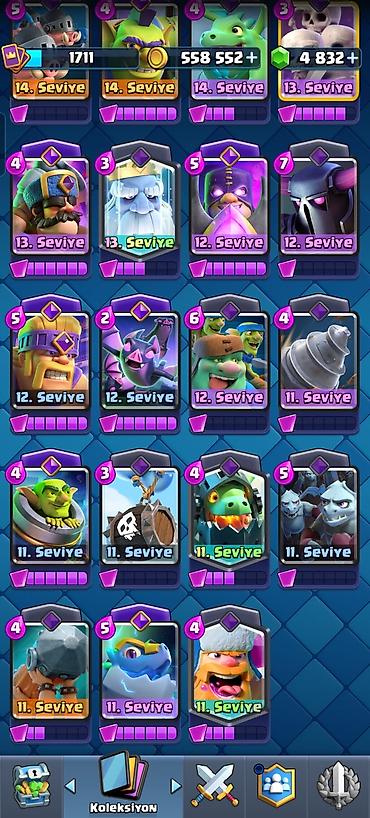 Kolleksiya kartları: Clash Royale hesabı Xüsusiyyətlər - Kral səviyyəsi/kartlar: çoxlu — 6