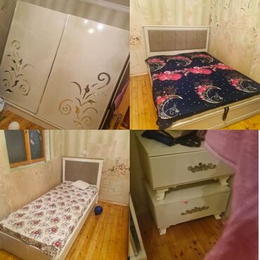 деталировка мебели: Двуспальная кровать, Шкаф, Трюмо, 2 тумбы, Б/у