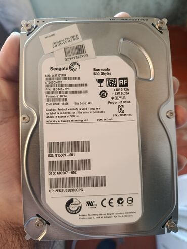 Prosessorlar: Daxili Sərt disk (HDD) Seagate, 512 GB, 7200 RPM, 3.5", İşlənmiş