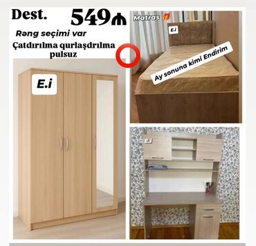madeyra tek carpayi: *Gənc yataq dəsti 549 AZN💥* ✔️Rəng seçimi var ✔️ *Şəhər daxili