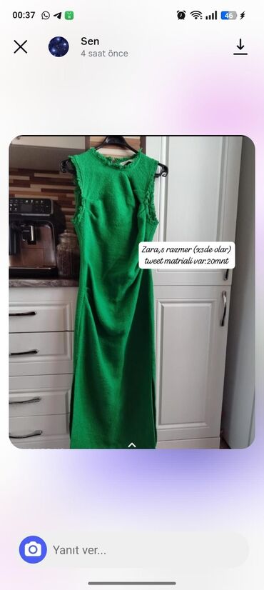 женские зеленые туфли: Повседневное платье, Макси, Zara, S