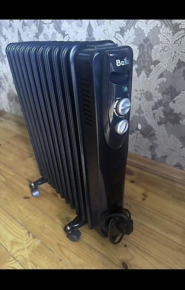 atena yag: Ballu yağlı radiator – elektriklə işləyən, qara rəngli, təkərli model — 2