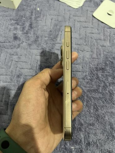 iphone 10 цены: IPhone 16 Pro, Колдонулган, 256 ГБ, Алтын, Коргоочу айнек, Куту, 91 %