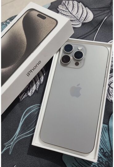 бишкек айфон 15 про макс: IPhone 15 Pro Max, 512 ГБ, Natural Titanium, Коргоочу айнек, Куту