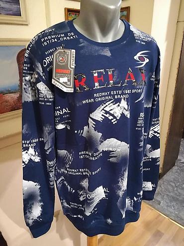 sanja: Novi muski pamucni duks Redway u velikim brojevima Plavi 3XL 4XL — 4