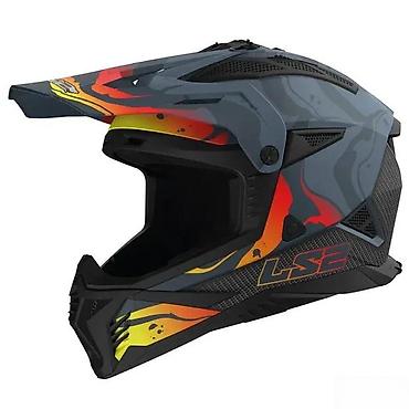 mucar bt200 lite: LS2 full face moto kaciga sa prepoznatljivim dizajnom. Kaciga je tamno — 1