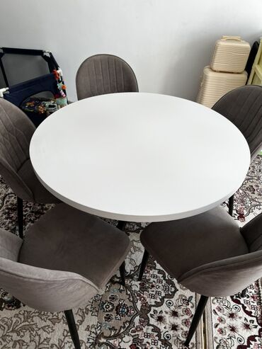 столик и стулья для пикника: Кухонный стол и стул, цвет - Серый