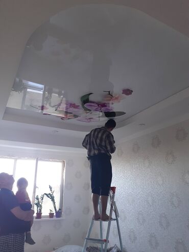 Натяжной потолок: Натяжной потолок Матовое, Глянцевое, 3D потолки Бесплатный замер, Монтаж, Бесплатная консультация — 19