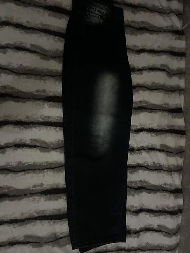 Cinslər: Qara-boz rəng keçişli cins şalvar - Model: Straight/regular kəsim — 1