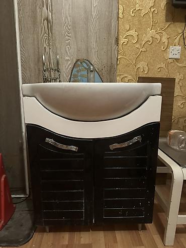 тумба для мойки: Hamam üçün dolablı rakovina dəsti - Üst hissə: keramik oval rakovina — 2