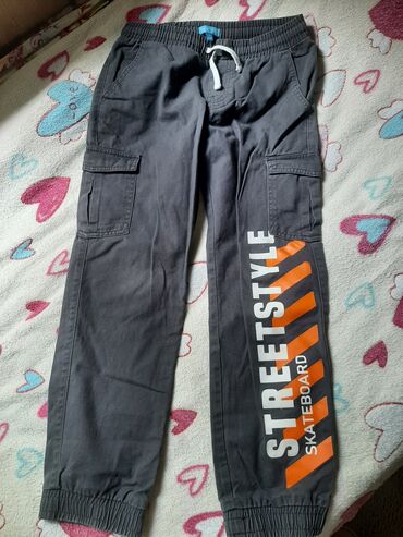 штаны для девочек: Джинсы и брюки, цвет - Серый, Б/у