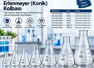 kolbasa dolduran: Erlenmeyer (Konik) Kolbası – laboratoriya işləri üçün yüksək — 1