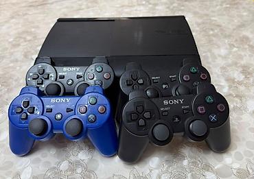 Video oyunlar və konsollar: Sony PlayStation 3 (PS3) Slim konsolu + 6 ədəd DualShock 3 idarəetmə — 2