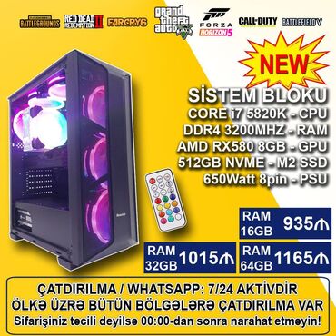 gaming kompüter: Sistem Bloku "DDR4 X99/Core i7 5820K/Xeon E5-2680V4/16-32-64GB