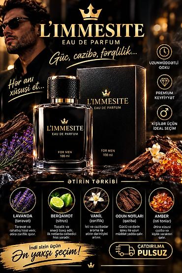 L’IMMESITE Eau de Parfum – For Men, 100 ml Güc, cazibə, fərqlilik lalafo.az -da L’IMMESITE Eau de Parfum – For Men, 100 ml Güc, cazibə, fərqlilik