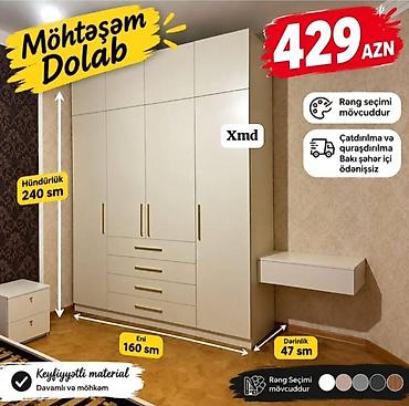 Möhtəşəm Dolab – funksional və zərif dizayn Ölçülər: - Hündürlük: 240