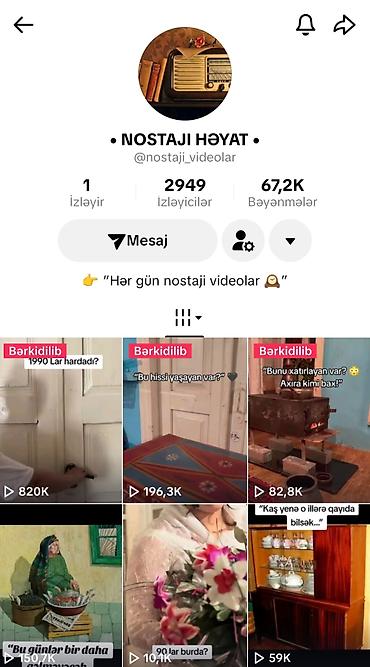Работа: Xidmət: Nostalji temalı qısa videoların hazırlanması və sosial şəbəkə — 4