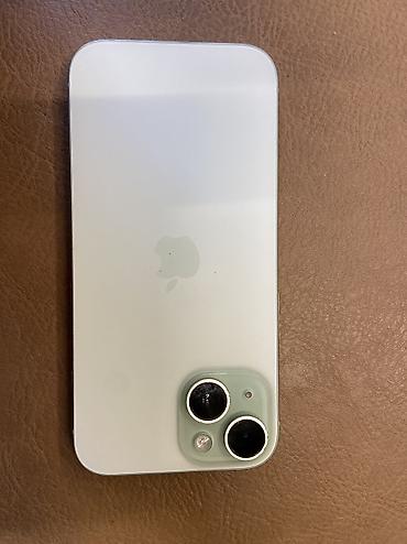 IPhone 15, Б/у, 128 ГБ, Matte Midnight Green, Наушники, Зарядное устройство, Защитное стекло, 78 %