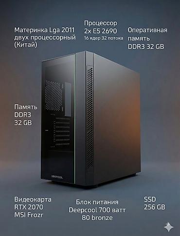intel core 2: Компьютер, ядер - 16, ОЗУ 32 ГБ, Для работы, учебы, Б/у, Intel Xeon, NVIDIA GeForce RTX 2070, SSD — 2