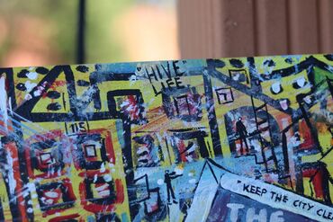 Slike i ramovi: The Art of Cleaning Buildings 100x100cm veliko platno autor Maré — 3