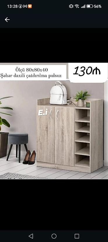 Ayaqqabı dolabı – praktiki və modern dizayn. - Ölçü: 80×80×40 sm