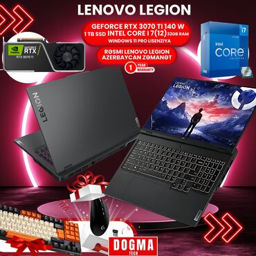 lenovo gaming: Yeni Lenovo Legion, 15.6 ", Intel Core i7, 1 TB, Pulsuz çatdırılma