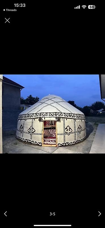Юрта состояние нового! Собирали один раз на открытие мечети 🕌. Диаметр at lalafo.kg Юрта состояние нового! Собирали один раз на открытие мечети 🕌. Диаметр