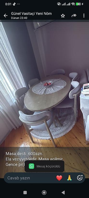 Masa desti_600azn. Ela veziyyetdedir. Masa acilmir. Gence pr(B739)