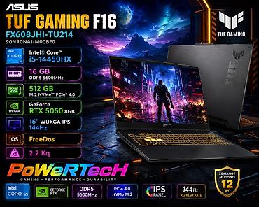 Yeni ASUS TUF Gaming, 16 ", Intel Core i5, 512 GB, Ünvandan götürmə, Pulsuz çatdırılma, Ödənişli çatdırılma