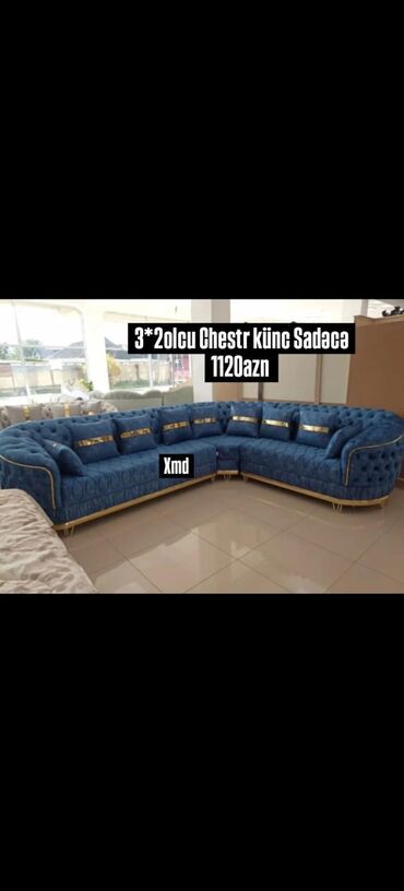 Divanlar: Künc divan, Açılmayan, Bazasız, Vеlur parça — 12