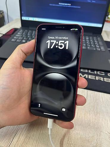 Уюлдук телефондор жана аксессуарлар: IPhone Xr, Колдонулган, 128 ГБ, Кызыл, Кабель, 100 % — 2