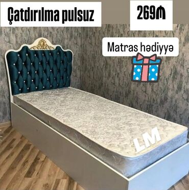 tek taxtlar: Yeni, Təknəfərlik çarpayı, Bazalı, Matras ilə, Siyirməsiz