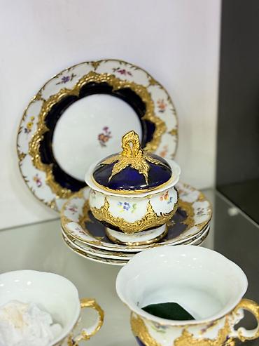 sudlu inekler: Çay dəsti, rəng - Ağ, Kobalt, Almaniya — 1