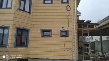 Фасадные работы: Ремонт фасада, Фасадный декор, Демонтажные работы | Рамки, Туникафон, Балясины | Сары-Таш, Сухой травертин, Алюкобонд | Минеральная вата, Penoplex, Базальт Больше 6 лет опыта — 14