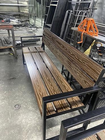 Скамейки: Скамейка Металл, Со спинкой — 25