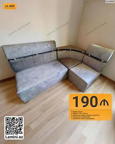 stulla: Künc divan, Mətbəx üçün, Parça, Açılan — 1
