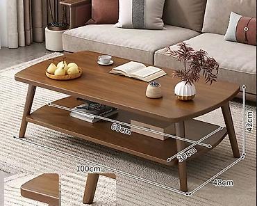 ormar za terasu ikea: Moderan drveni klub sto sa dodatnom policom - Dimenzije: 100 x 48 x — 1