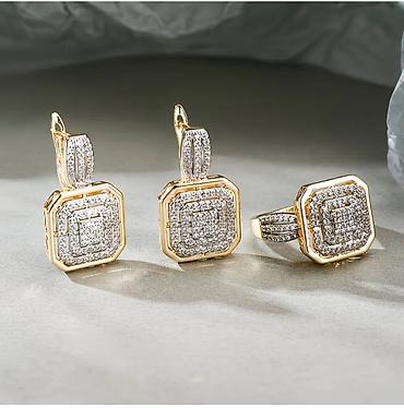 Наборы украшений: Ювелирные наборы с жемчугом и фианитами Вариант 1 (круглый дизайн с — 4