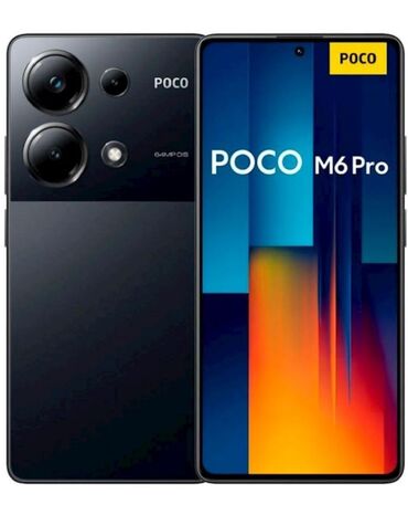 dubayski telefon: Poco M6 Pro, 512 GB, rəng - Qara, Zəmanət, Sensor, Barmaq izi